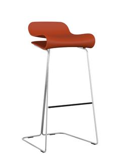 Tabouret de bar BCN Rouge corail|Acier chromé|Version bar: 76 cm