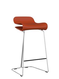 Tabouret de bar BCN Rouge corail|Acier chromé|Version cuisine: 67 cm