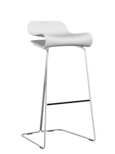 Tabouret de bar BCN Blanc|Acier chromé|Version bar: 76 cm