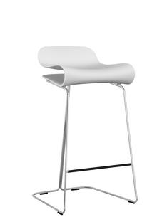 Tabouret de bar BCN Blanc|Acier chromé|Version cuisine: 67 cm