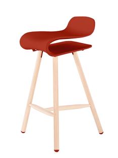 Tabouret de bar BCN Wood Rouge corail|Hêtre