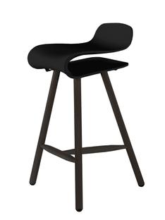 Tabouret de bar BCN Wood Noir|Hêtre, couleur de la coque