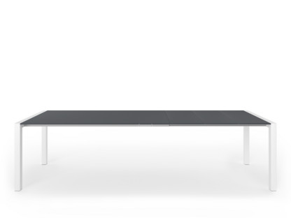 Table extensible Sushi Fenix gris Bromo avec bord de même couleur|L 177-288 x l 90 cm|Aluminium laqué blanc