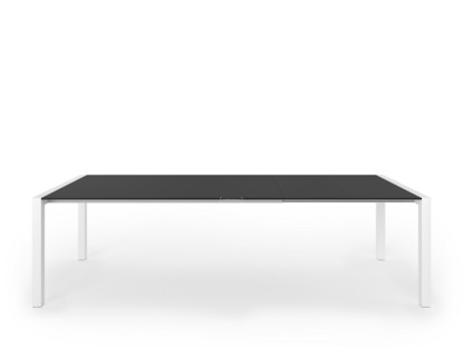 Table extensible Sushi Fenix noir avec bord noir|L 177-271 x l 100 cm|Aluminium laqué blanc