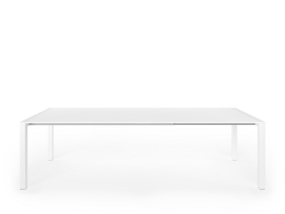 Table extensible Sushi Fenix blanc avec bord de même couleur|L 177-271 x l 100 cm|Aluminium laqué blanc