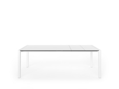 Table extensible Sushi Fenix blanc avec bord noir|L 150-224 x l 90 cm|Aluminium laqué blanc