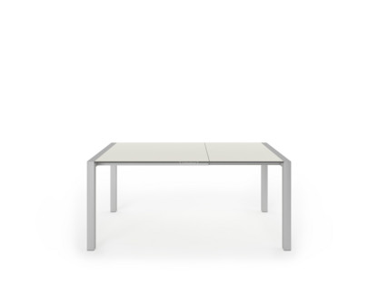 Table extensible Sushi Stratifié gris sable|L 100-170 x l 100 cm|Aluminium andoisé