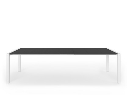 Table extensible Sushi Stratifié noir|L 177-288 x l 90 cm|Aluminium laqué blanc