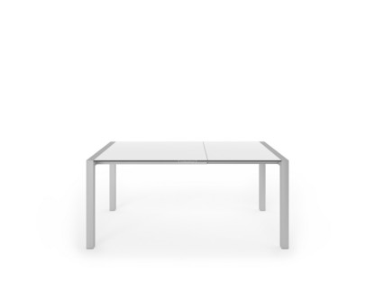 Table extensible Sushi Stratifié blanc|L 100-170 x l 100 cm|Aluminium andoisé