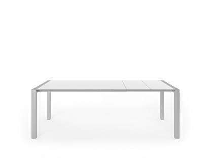 Table extensible Sushi Stratifié blanc|L 150-224 x l 90 cm|Aluminium andoisé