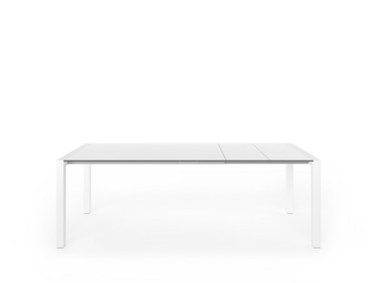 Table extensible Sushi Stratifié blanc|L 150-224 x l 90 cm|Aluminium laqué blanc