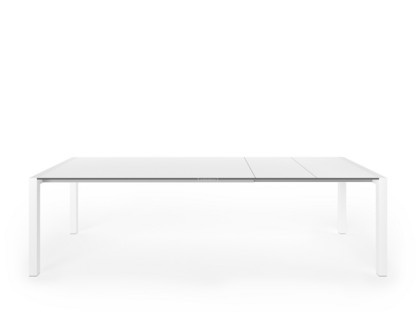 Table extensible Sushi Stratifié blanc|L 177-271 x l 100 cm|Aluminium laqué blanc