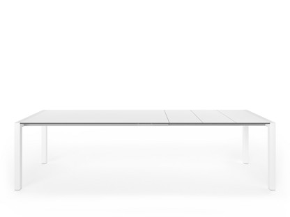 Table extensible Sushi Stratifié blanc|L 177-288 x l 90 cm|Aluminium laqué blanc