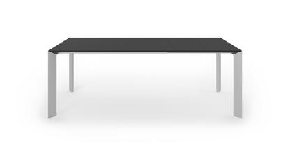 Table à manger Nori Fenix noir avec bord noir|L 139-214 x L 90 cm|Aluminium andoisé
