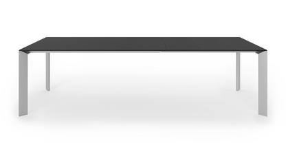 Table à manger Nori Fenix noir avec bord noir|L 166-278 x L 90 cm|Aluminium andoisé
