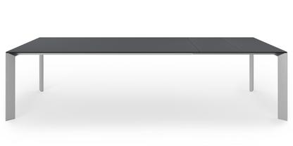 Table à manger Nori Fenix gris Bromo avec bord noir|L 209-303 x L 100 cm|Aluminium andoisé