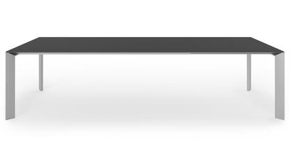 Table à manger Nori Stratifié noir|L 209-303 x L 100 cm|Aluminium andoisé