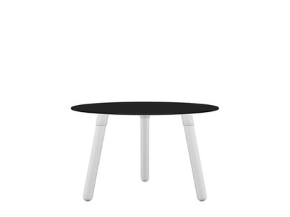 Table d'appoint BCN Stratifié noir|Hêtre laqué blanc|H 33 x ø 55 cm