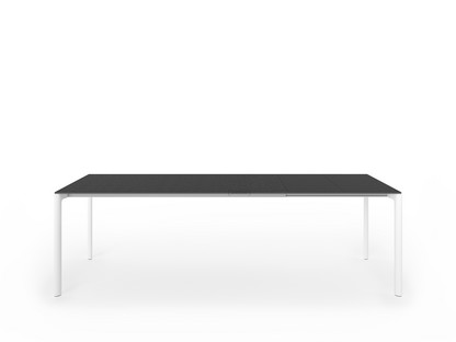 Table extensible Maki L 166-246 x L 80 cm|Stratifié noir|Aluminium laqué blanc