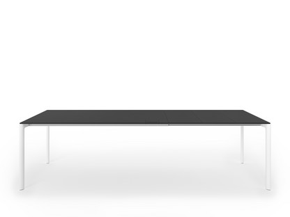 Table extensible Maki L 166-278 x L 90 cm|Fenix noir avec bord noir|Aluminium laqué blanc