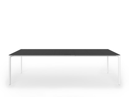 Table extensible Maki L 166-278 x L 90 cm|Stratifié noir|Aluminium laqué blanc