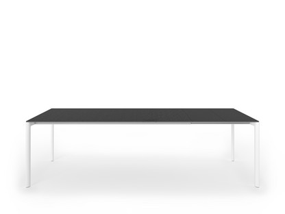 Table extensible Maki L 189-263 x L 90 cm|Stratifié noir|Aluminium laqué blanc