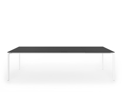 Table extensible Maki L 209-283 x L 90 cm|Fenix noir avec bord noir|Aluminium laqué blanc