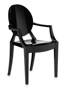 Chaise Louis Ghost Opaque-noir brillant