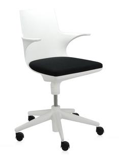 Fauteuil Spoon Chair Structure blanche, coussin noir