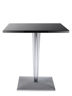 Table d'appoint top top Rectangulaire H 72 x l 70 x L 70 cm|Polyester laqué|Noir brillant