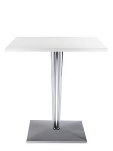 Table d'appoint top top Rectangulaire H 72 x l 70 x L 70 cm|Polyester laqué|Blanc lumineux