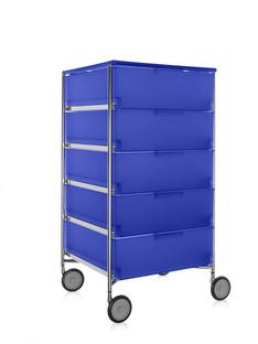 Caisson Mobil  5 tiroirs - Pas de compartiment|Opalin|Bleu cobalt