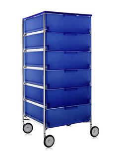 Caisson Mobil 6 tiroirs - Pas de compartiment|Opalin|Bleu cobalt