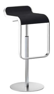 Tabouret LEM 66-79 cm|Cuir noir / chromé mat