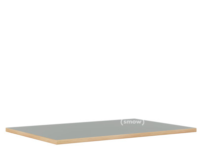Plateau de table Eiermann Linoleum gris cendré (Forbo 4132) avec bords en chêne|120 x 80 cm