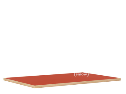 Plateau de table Eiermann Linoleum rouge salsa (Forbo 4164) avec bords en chêne|180 x 90 cm