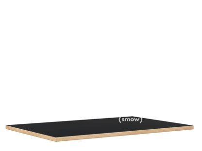 Plateau de table Eiermann Linoleum noir (Forbo 4023) avec bords en chêne|120 x 80 cm