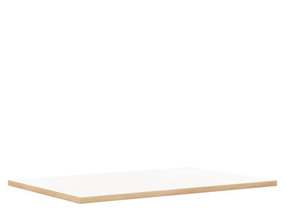 Plateau de table Eiermann Mélaminé blanc avec bords chêne|140 x 80 cm
