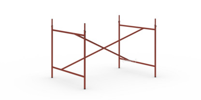 Châssis de table Eiermann 1 Rouge oxyde|Centré|110 x 78 cm|Avec rallonge en hauteur (hauteur 72-85 cm)
