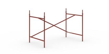 Châssis de table Eiermann 1 Rouge oxyde|Décalé|110 x 66 cm|Avec rallonge en hauteur (hauteur 72-85 cm)