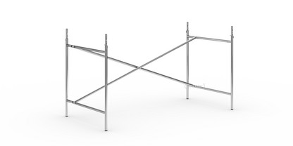 Châssis de table Eiermann 2 Chromé|Vertical, décalé  |135 x 66 cm|Avec rallonge en hauteur (hauteur 72-85 cm)