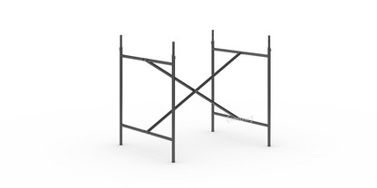 Châssis de table Eiermann 2 Noir|Vertical, centré  |80 x 66 cm|Avec rallonge en hauteur (hauteur 72-85 cm)