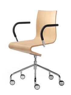 Chaise de bureau Seesaw Chromé avec axe vis|Avec accoudoirs, couleur match avec la piétement|Chêne naturel