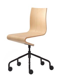 Chaise de bureau Seesaw Noir avec axe vertical vis|Sans accoudoirs|Chêne naturel