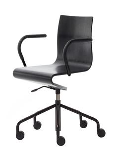 Chaise de bureau Seesaw Noir avec ressort à gaz|Avec accoudoirs, couleur match avec la piétement|Frêne noir