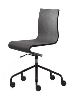 Chaise de bureau Seesaw Noir avec ressort à gaz|Sans accoudoirs|Frêne noir avec feutre anthracite