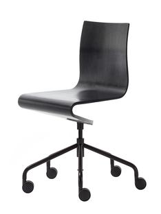Chaise de bureau Seesaw Noir avec axe vertical vis|Sans accoudoirs|Frêne noir