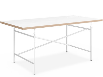 Bureau enfant Eiermann 150 x 75 cm|Mélaminé blanc avec bords chêne|Blanc