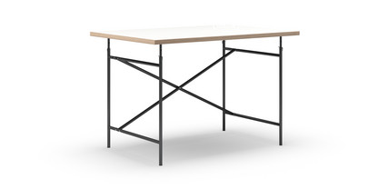 Table Eiermann Mélaminé blanc avec bords chêne|120 x 80 cm|Noir|Vertical, décalé (Eiermann 2)|100 x 66 cm