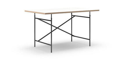 Table Eiermann Mélaminé blanc avec bords chêne|140 x 80 cm|Noir|Vertical, décalé (Eiermann 2)|100 x 66 cm
